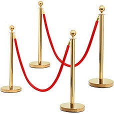 Q Stand Rental -  Gold pole with Red Rope 1.5m